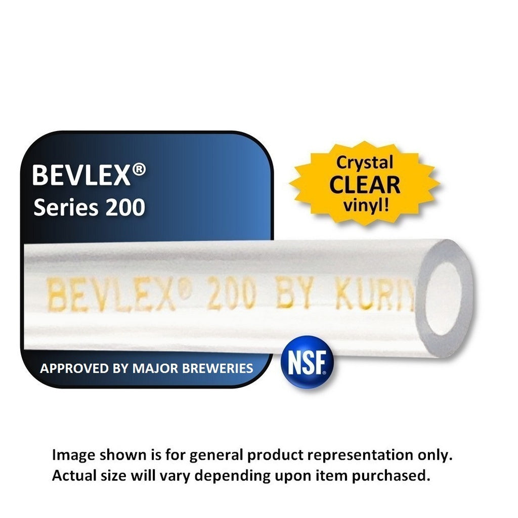 BEVLEX PVC #200, 5/16"ID x 9/16"OD (CLEAR) TUBING for Co2/nitrogen/beverage