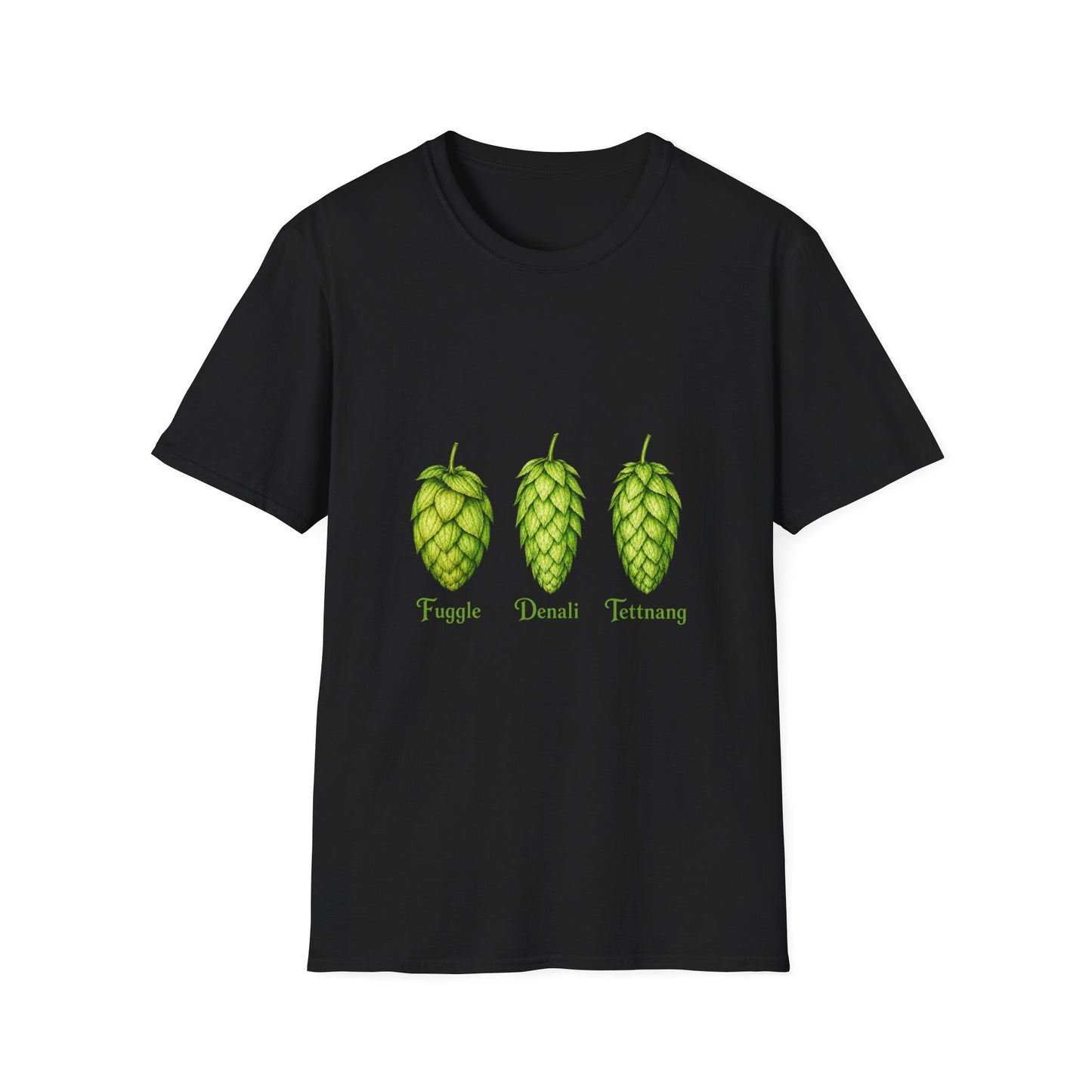 Hop Varieties T-Shirt — Fuggle, Denali & Tettnang Hops Beer Lover Tee