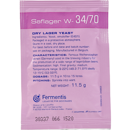 Fermentis | SafLager™ W-34/70 Bohemian Lager | Dry Beer Yeast