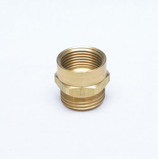 Garden Hose Thread Adapter Brass Fitting 3/4 Female NPT to 3/4 Male GHT