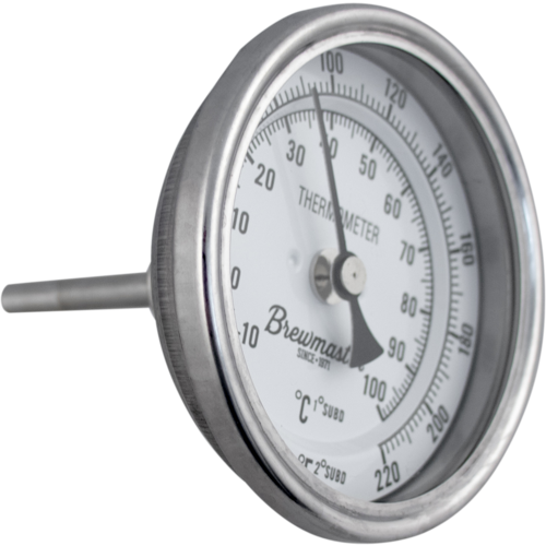 1/2" MPT Dial Thermometer for Kettles - 3 in. Face