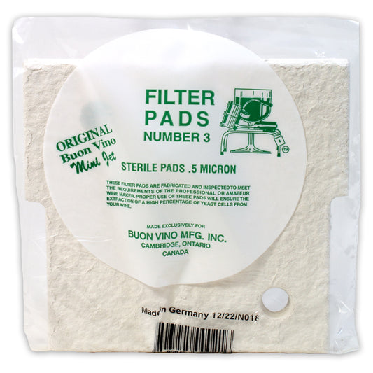BUON VINO FILTER MINI PAD #3 STERILE MICRON .5 (3/PKG)