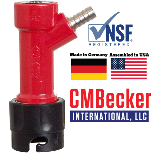 CMBecker Pin Lock Quick Disconnect (QD) | Beverage Out | Barbed | High-Quality Plastic QD | NSF Registered | Made in Germany | Assembled in USA