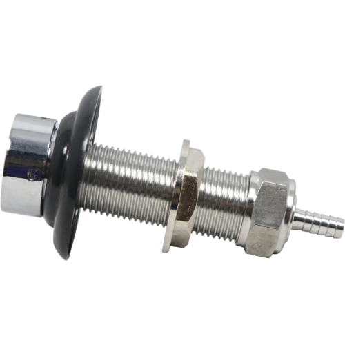 Stainless Beer Faucet Shank | 3 in. | Hex Nut & Barb
